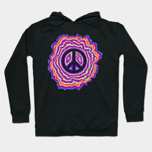 psychedelic transparent pink peace sign Hoodie